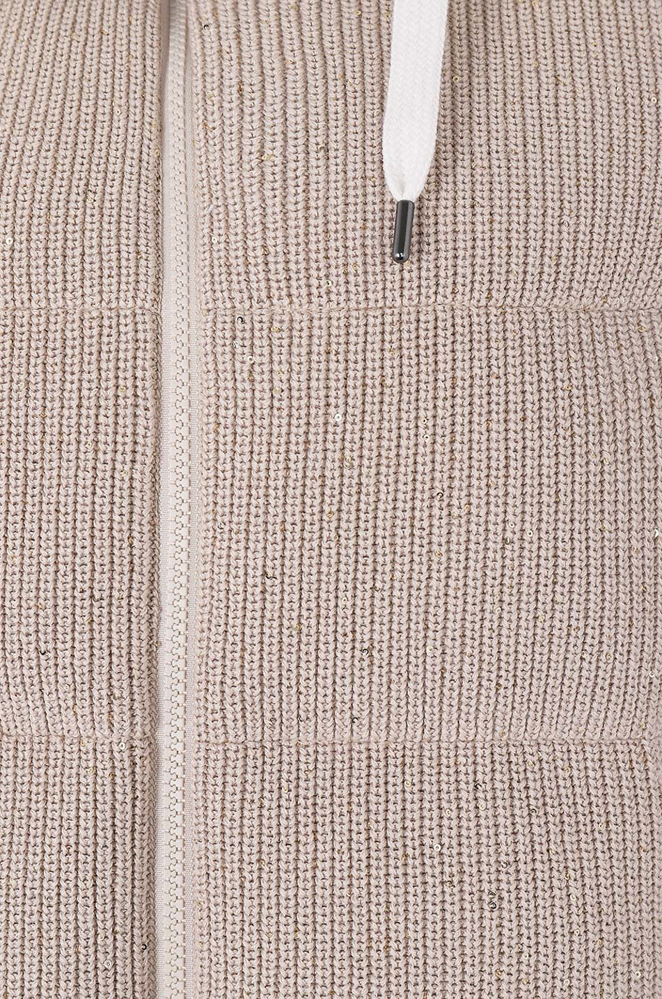 BRUNELLO CUCINELLI Glittering quilted down padded rib knig vest Women Light beige 3