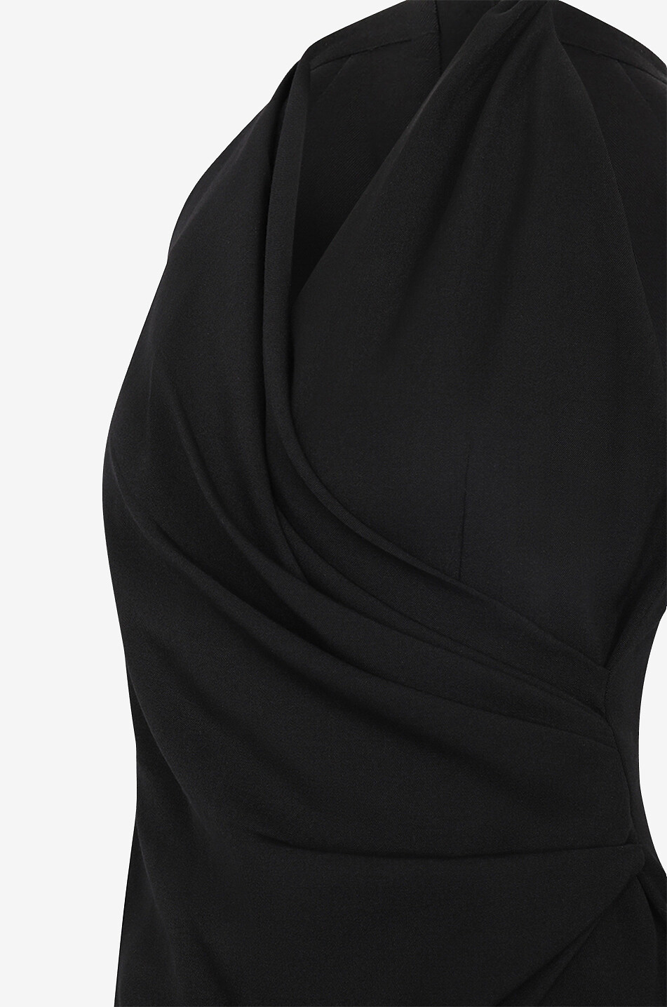 Drapiertes ärmelloses Minikleid aus Wolle