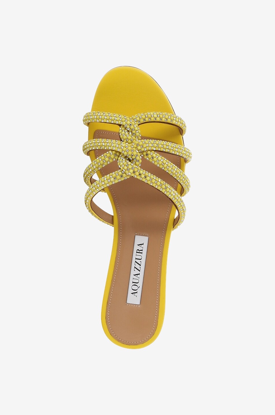Moondust 10 flat nappa leather and crystal slides