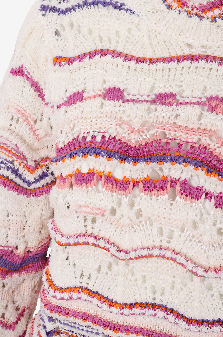 Pull ajouré multicolore en coton Ambre