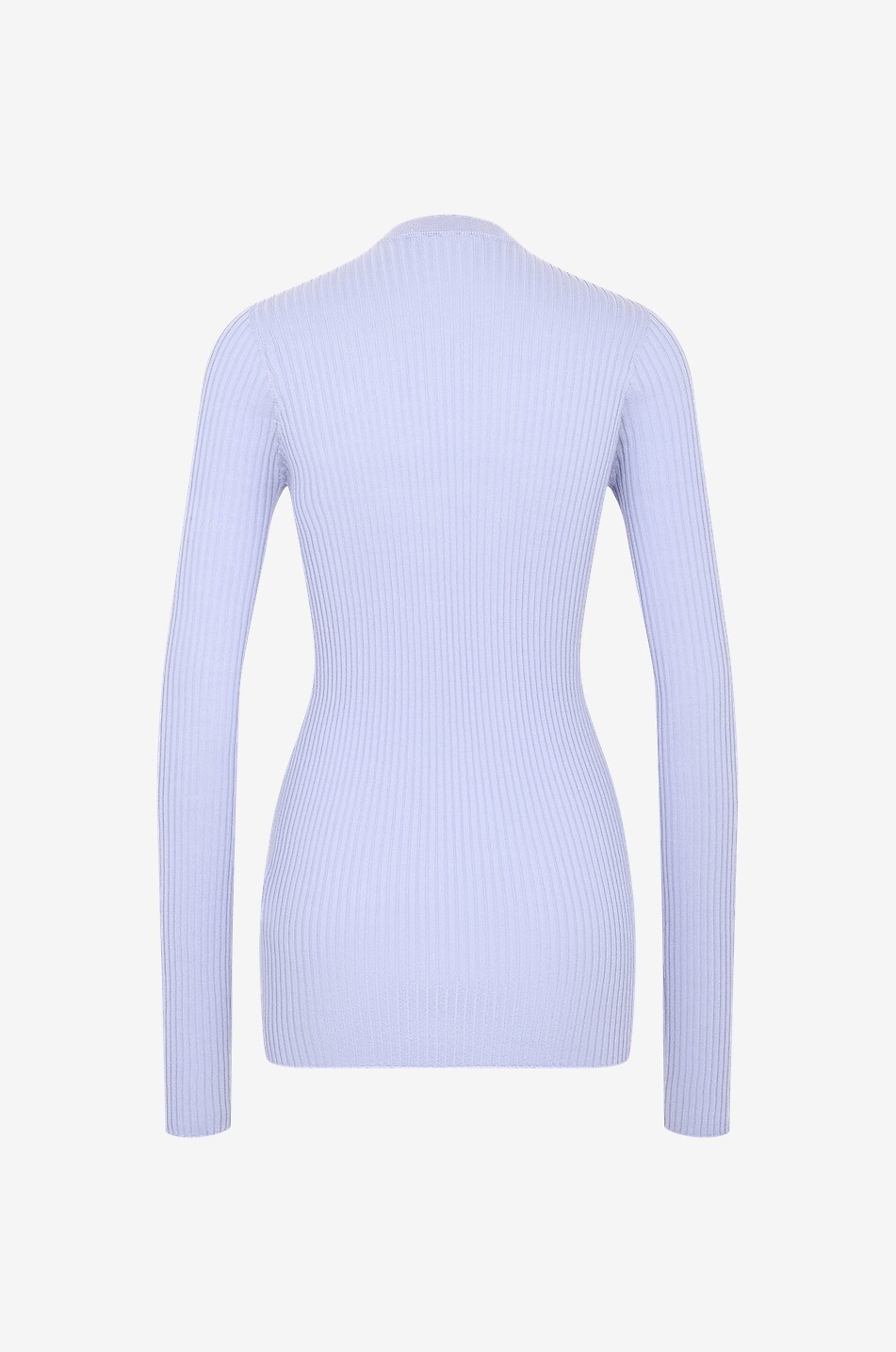 Gerippter Schlauchpullover aus Wolle und Seide