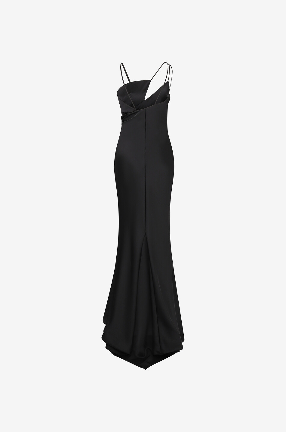 THE ATTICO Langes Satin-Trägerkleid Melva Damen SCHWARZ 2