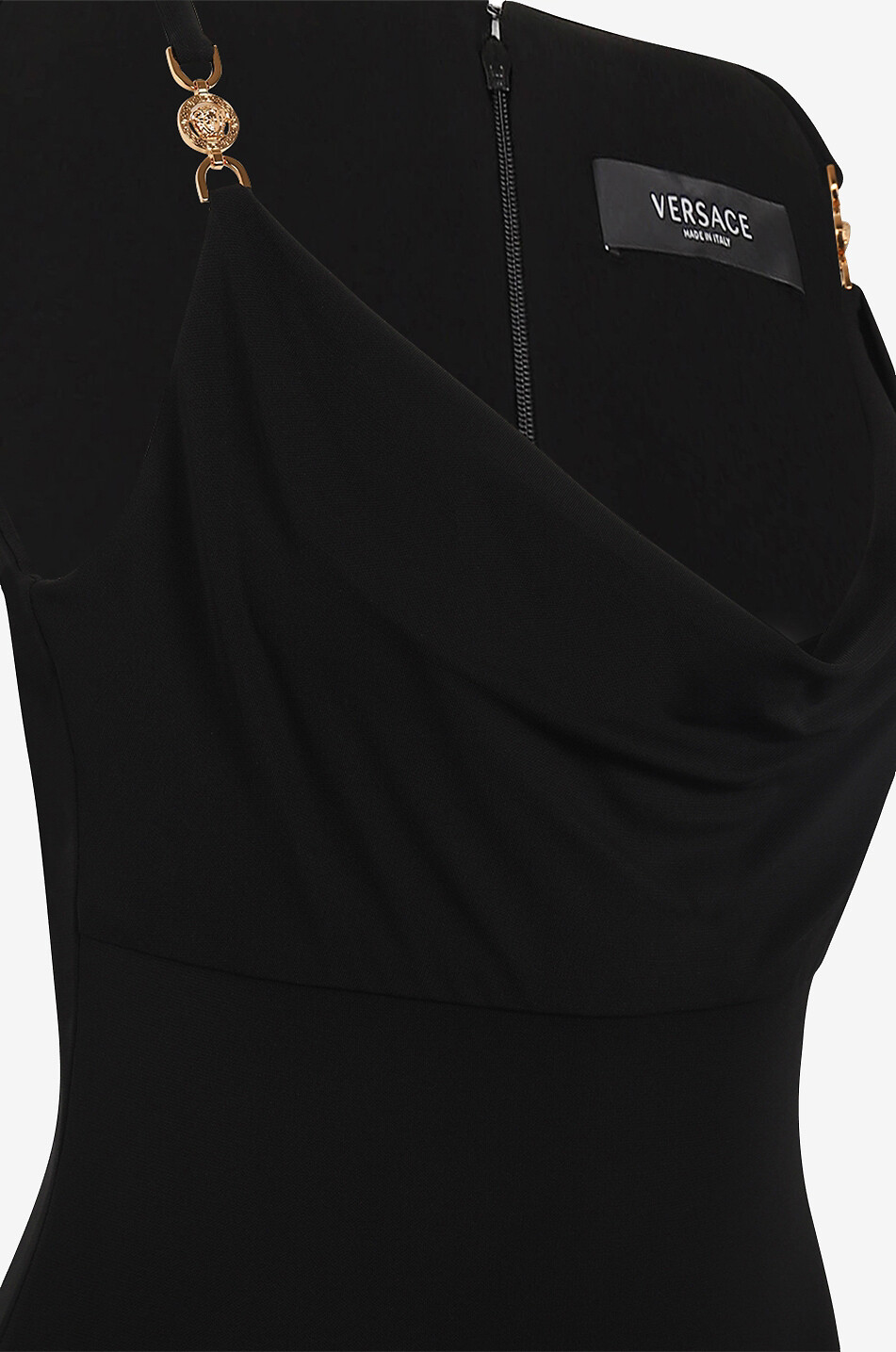 Robe midi moulante à col en cascade Medusa