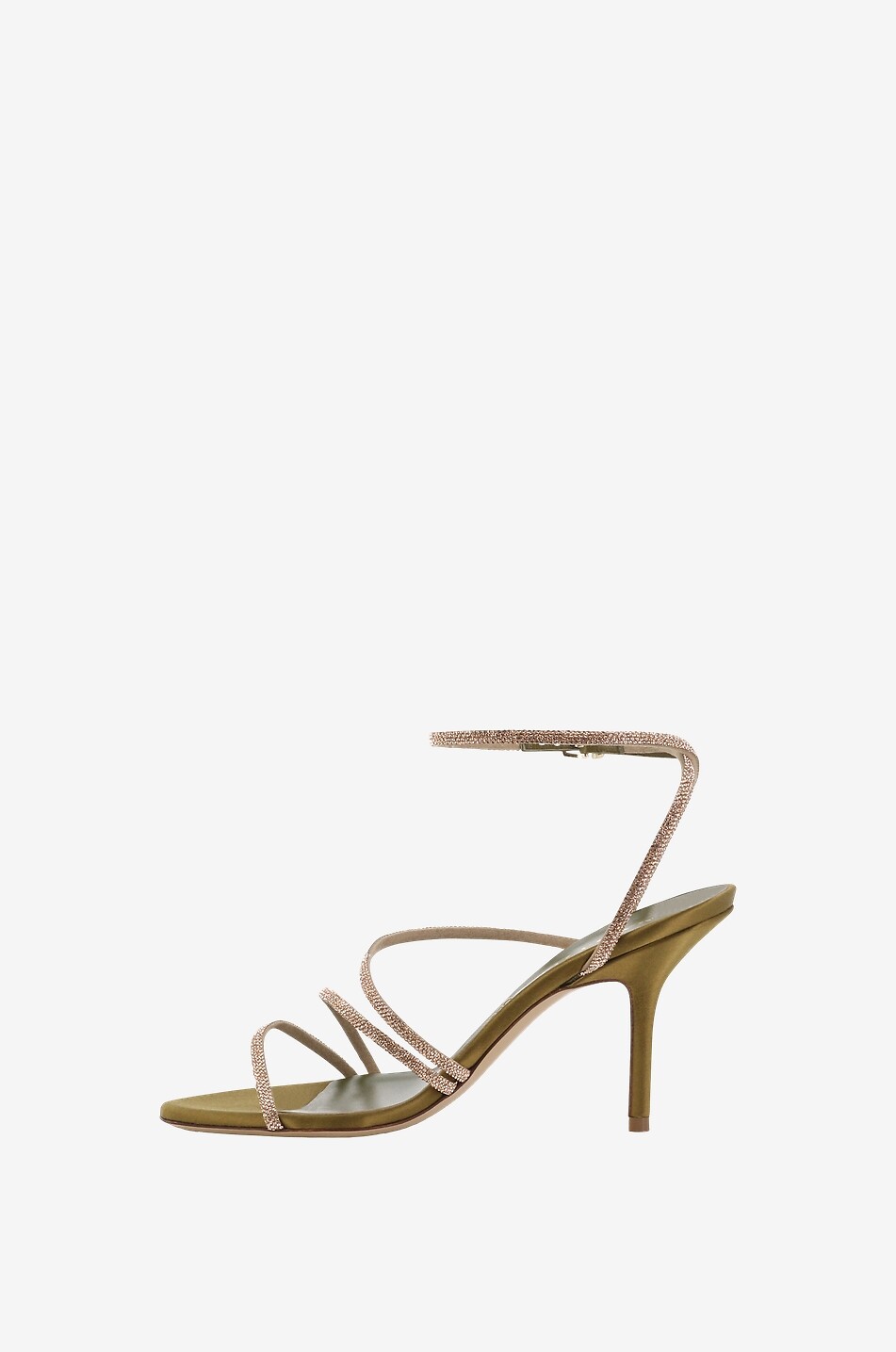 MARIA LUCA Absatzsandalen aus Satin und Kristallen Fannia 90 Damen KHAKI 3