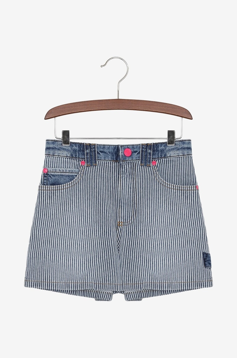 THE MARC JACOBS Striped denim girl's shorts Girl BLUE 1