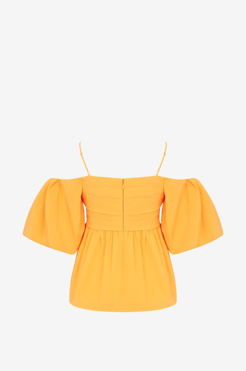 SIMKHAI Tala off-shoulder poplin top Women ORANGE 2