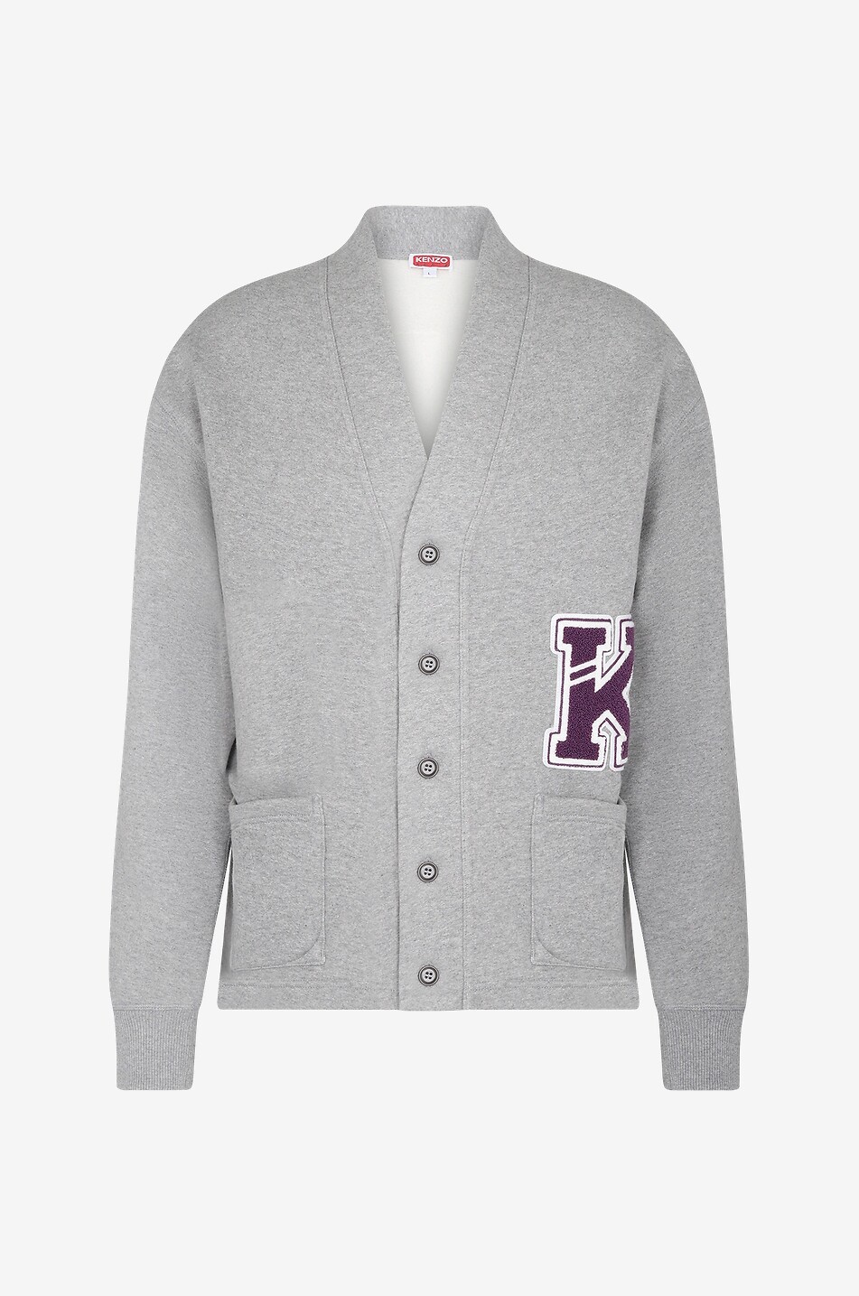 Varsity K button down sweat cardigan