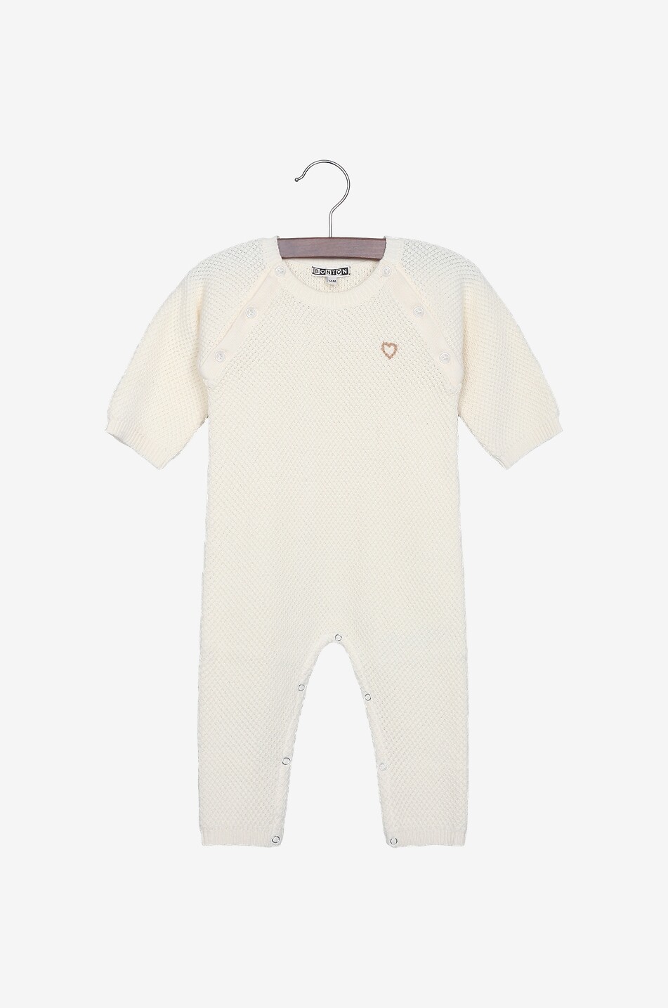 BONTON Cotton baby jumpsuit Baby EGGSHELL 1