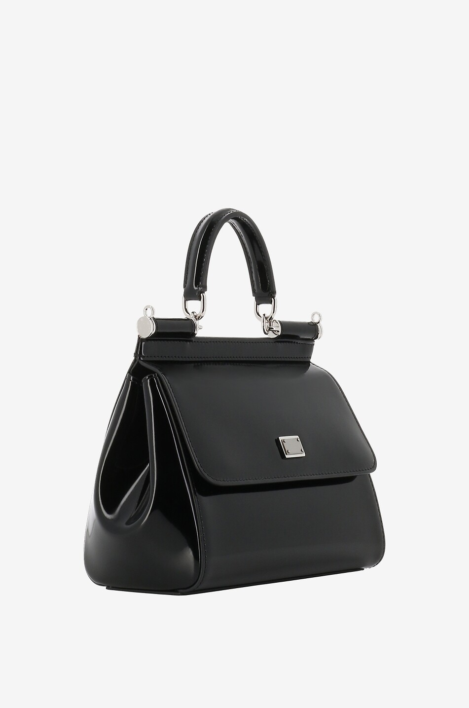 DOLCE & GABBANA Sac à main en cuir verni Sicily Mini Femme NOIR 2