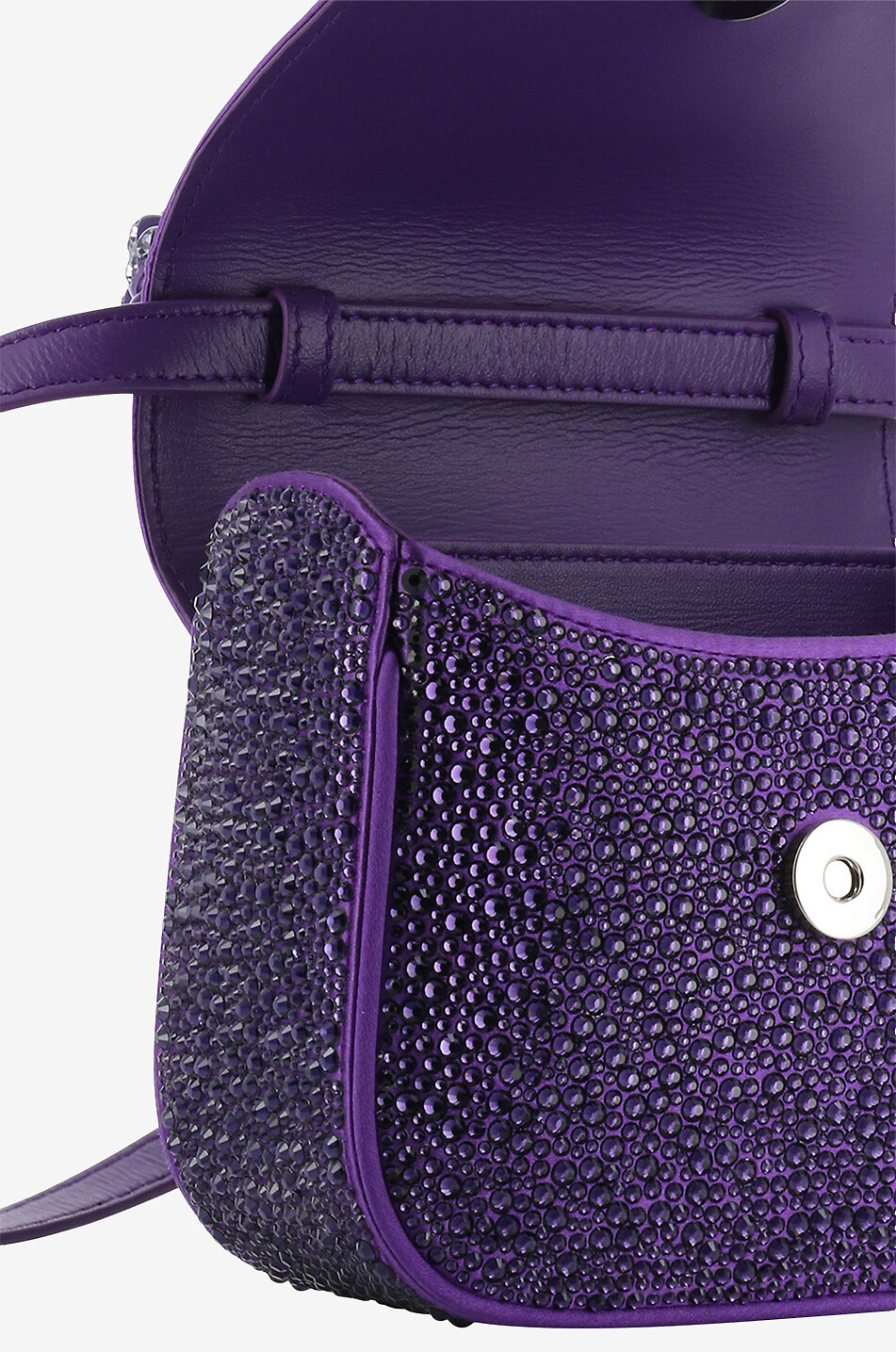 VERSACE La Medusa Mini crystal and satin handbag Women PURPLE 6
