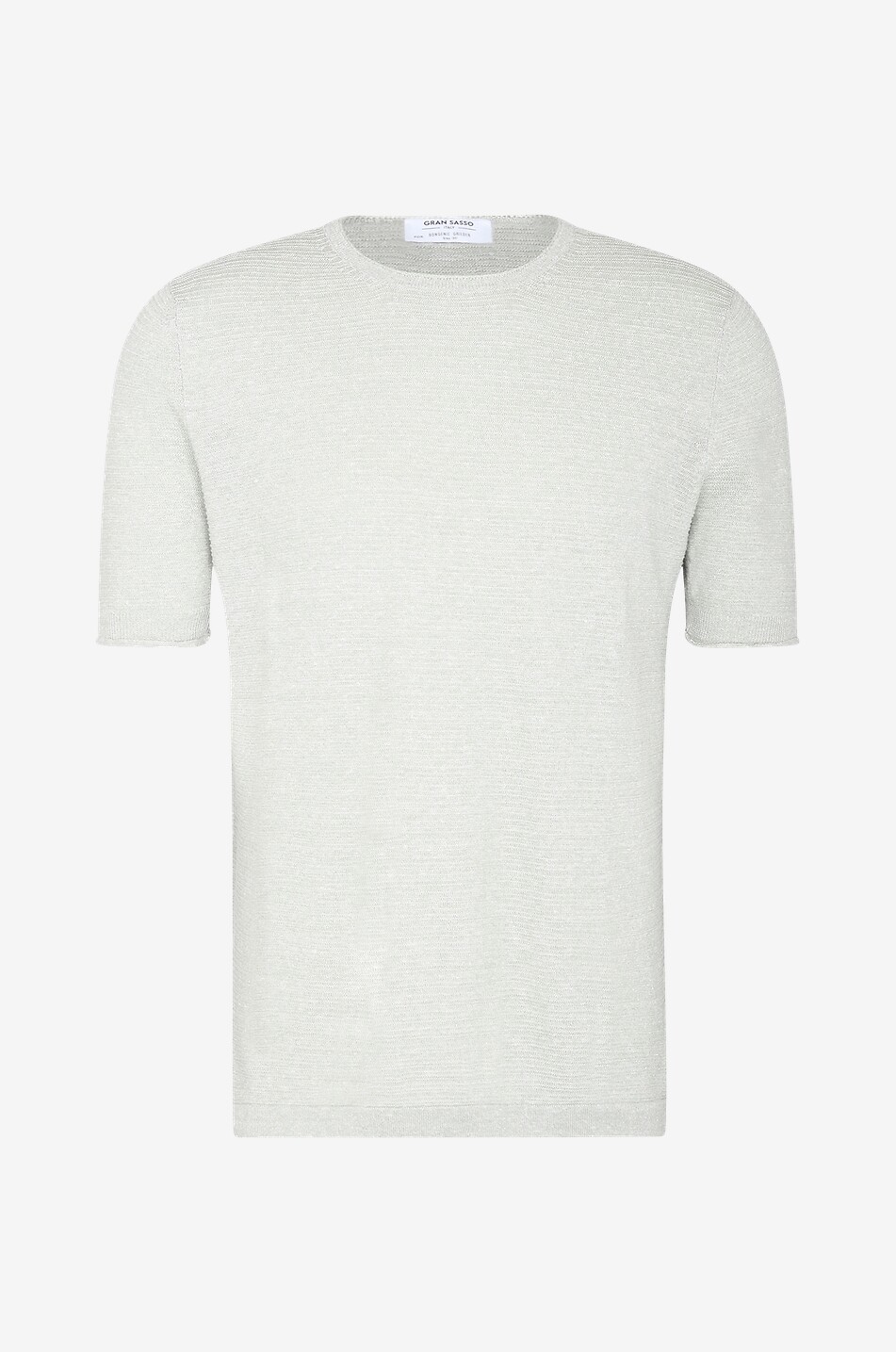 GRAN SASSO T-shirt à col rond en lin et coton Homme VERT CLAIR 1