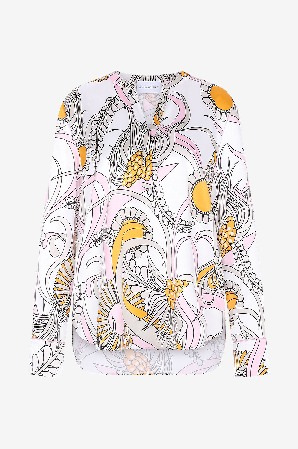 Silk long-sleeved blouse