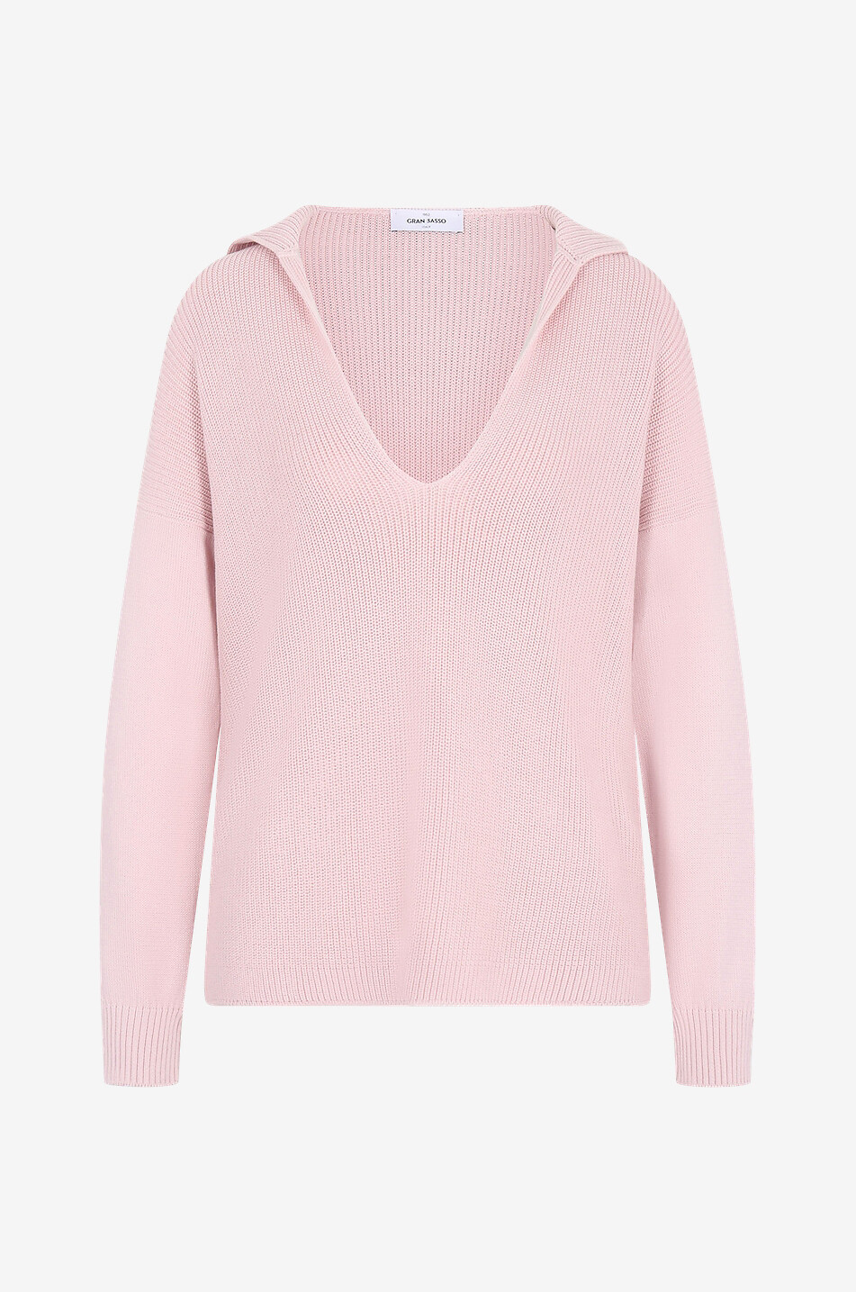 GRAN SASSO Cotton V-neck jumper Women PINK 1