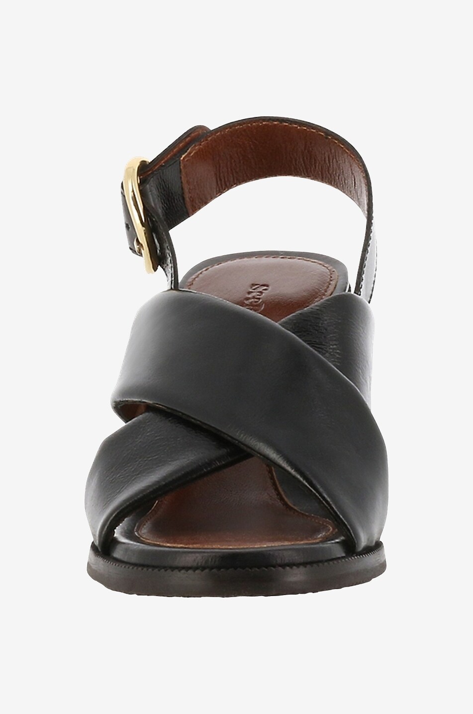 Sandales à talon carré en cuir de veau Lyna 80