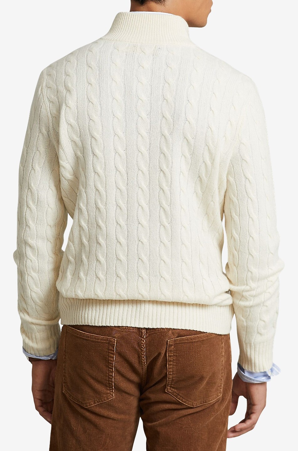 POLO RALPH LAUREN Half-zip wool and cashmere cable-knit jumper Men EGGSHELL 3