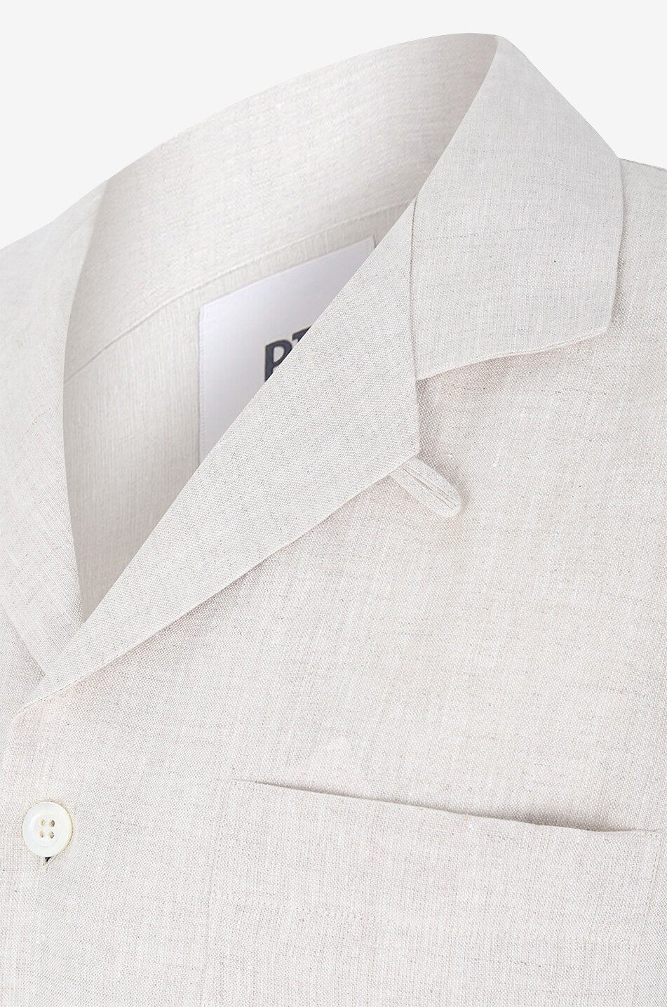 PT TORINO COLLECTION Linen short-sleeved shirt Men EGGSHELL 3