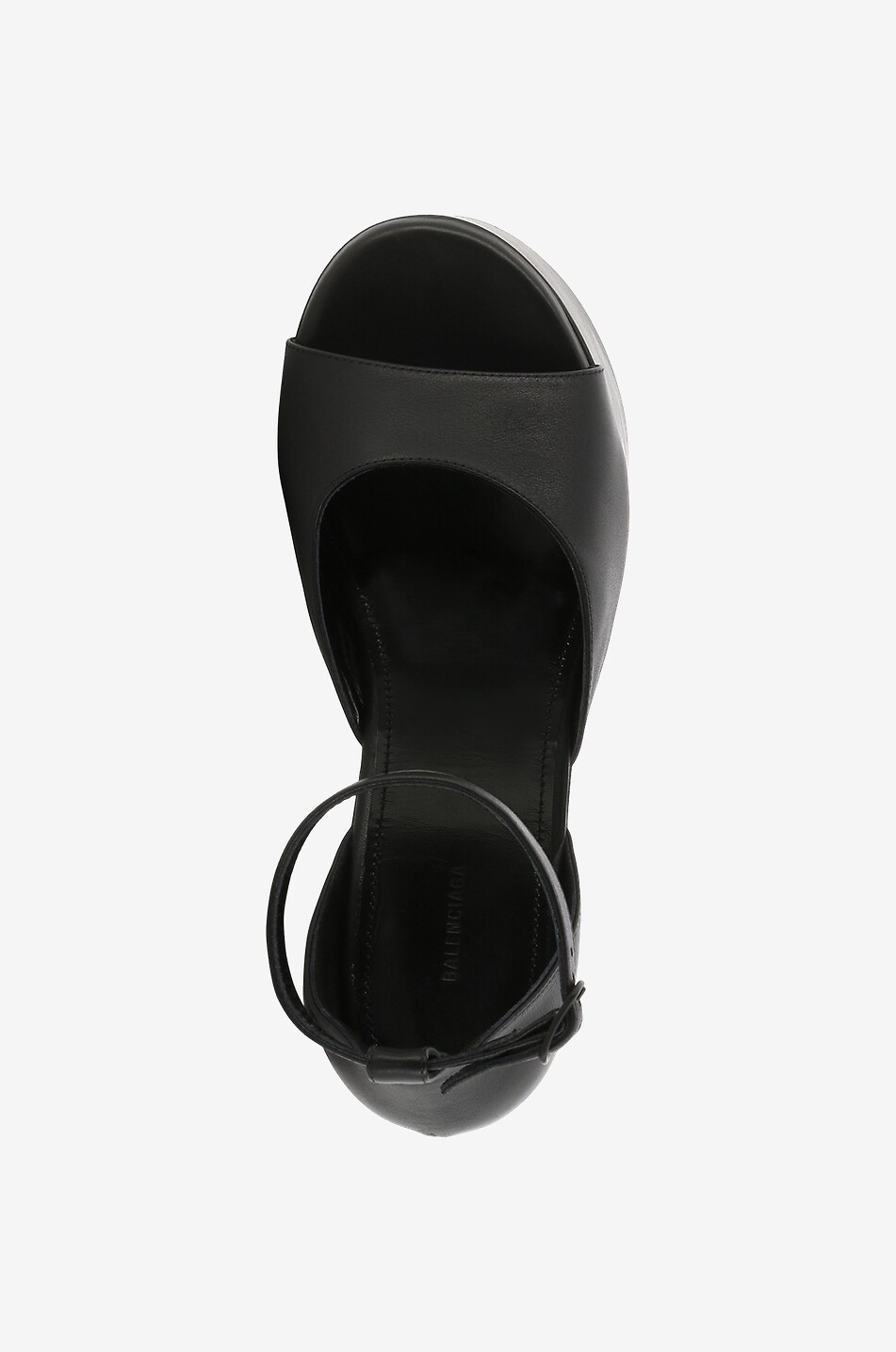 BALENCIAGA Sandales à plateau et talon en cuir lisse Camden 75 Femme NOIR 5