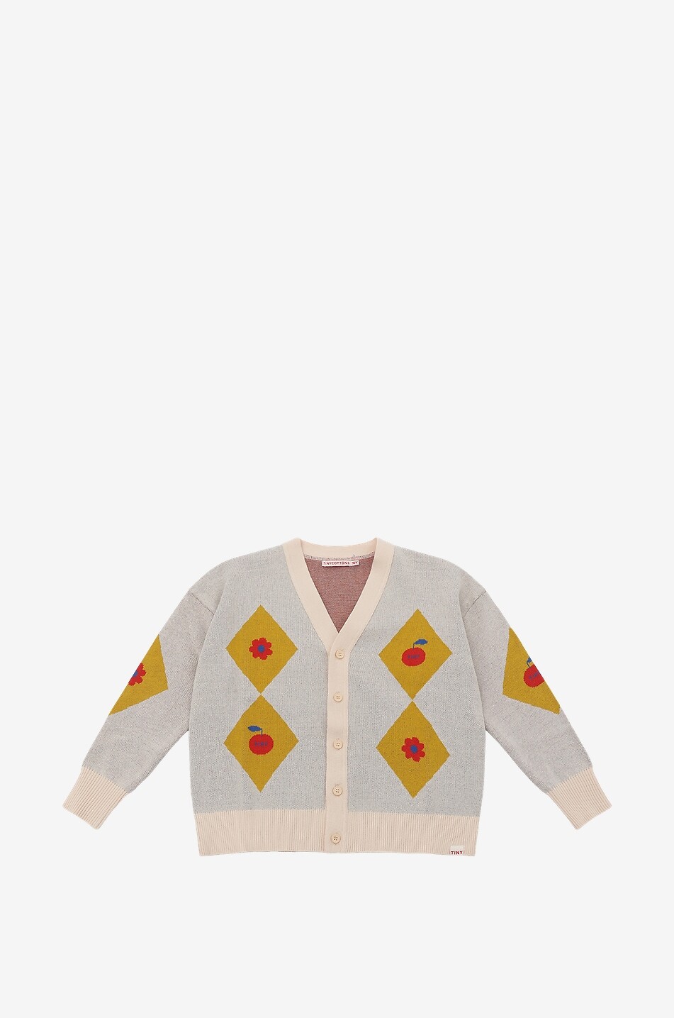 TINYCOTTONS Cardigan für Jungen aus Baumwolle Diamonds Junge CREMEFARBEN 1