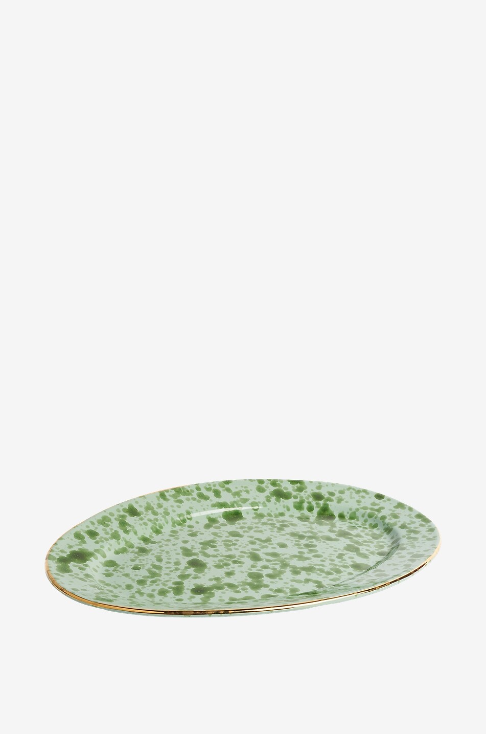 BITOSSI Plat de service ovale en céramique émaillée Maison VERT 2