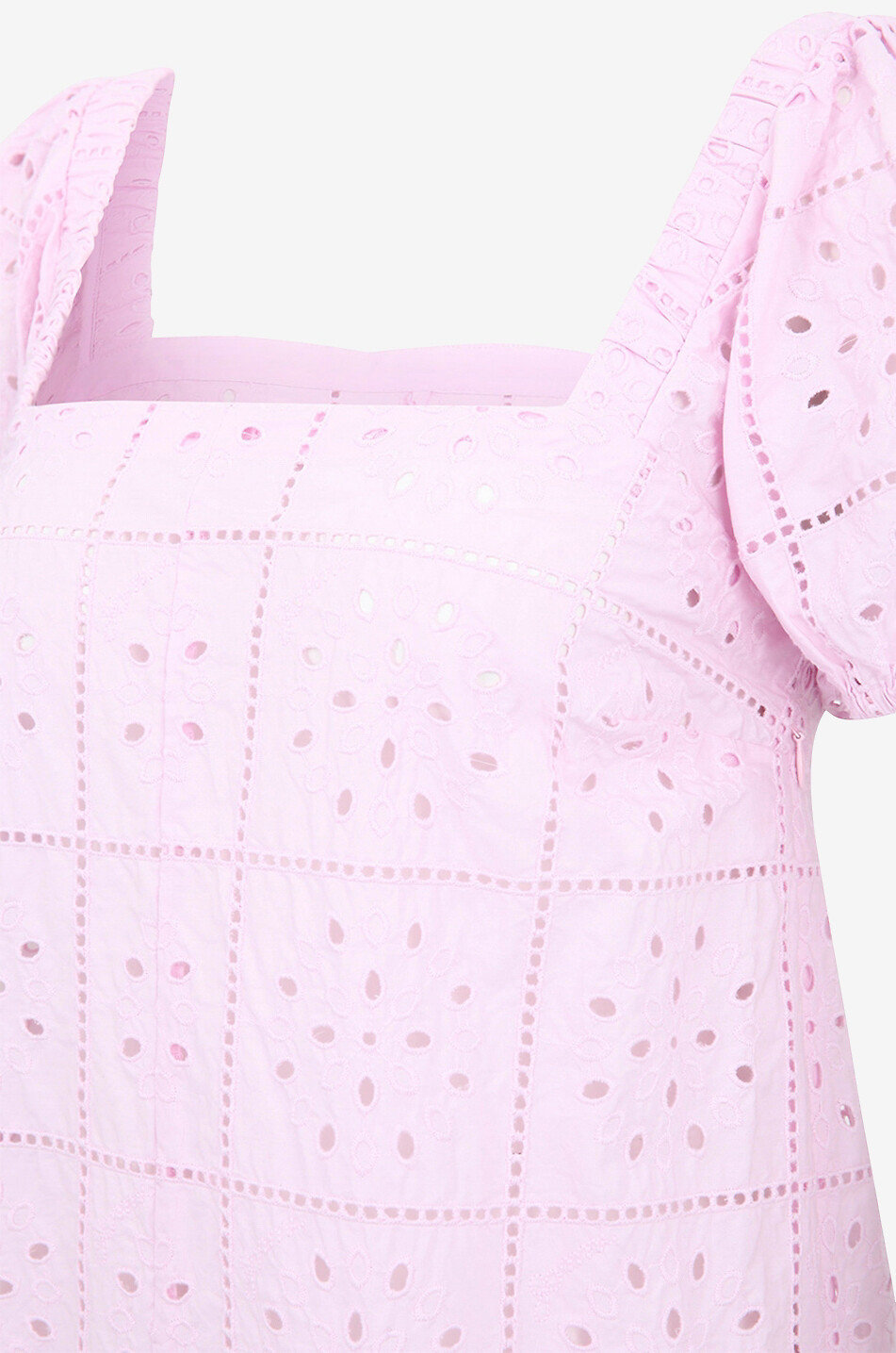 Broderie anglaise long A-line organic cotton dress