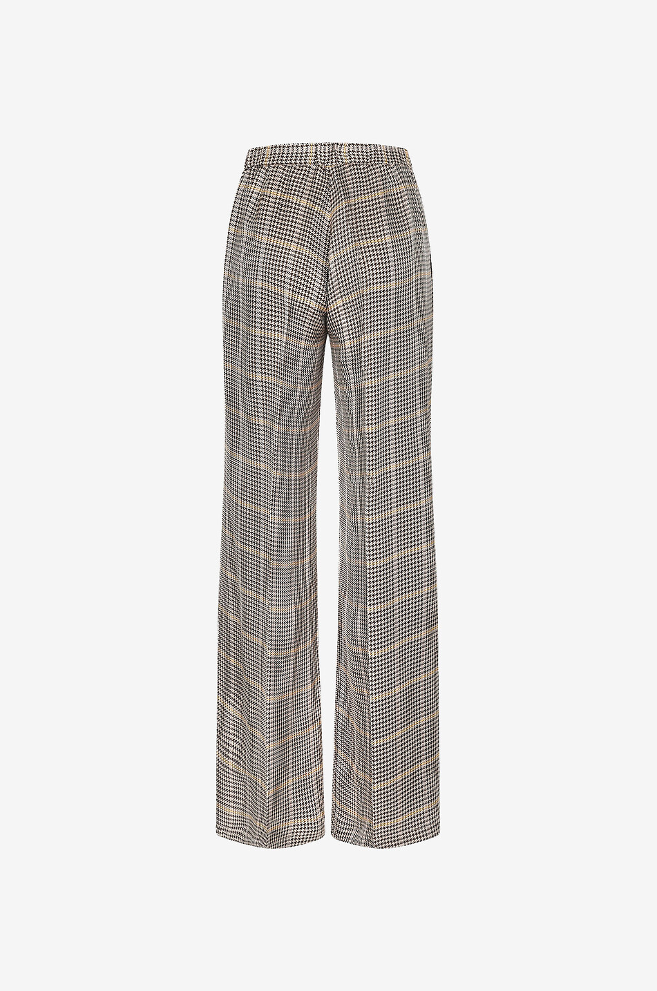 FORTE FORTE Pantalon large en viscose à carreaux Femme MARRON 2