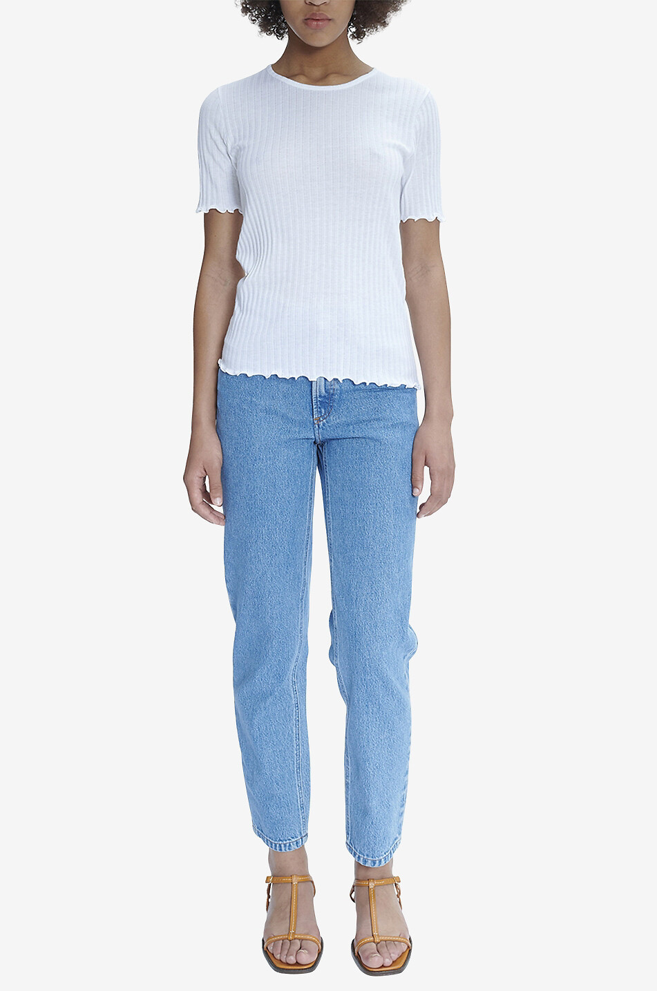 A.P.C. Kurzarm-Lochstrick-Top Elena Damen WEISS 3