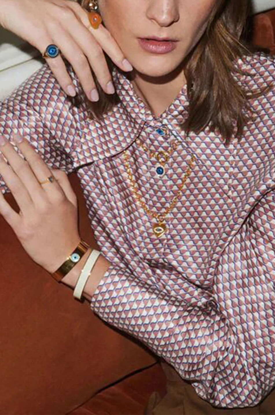 EYE M BY ILEANA MAKR Goldene Halskette Eye Heart Rainbow Damen GOLDEN 3