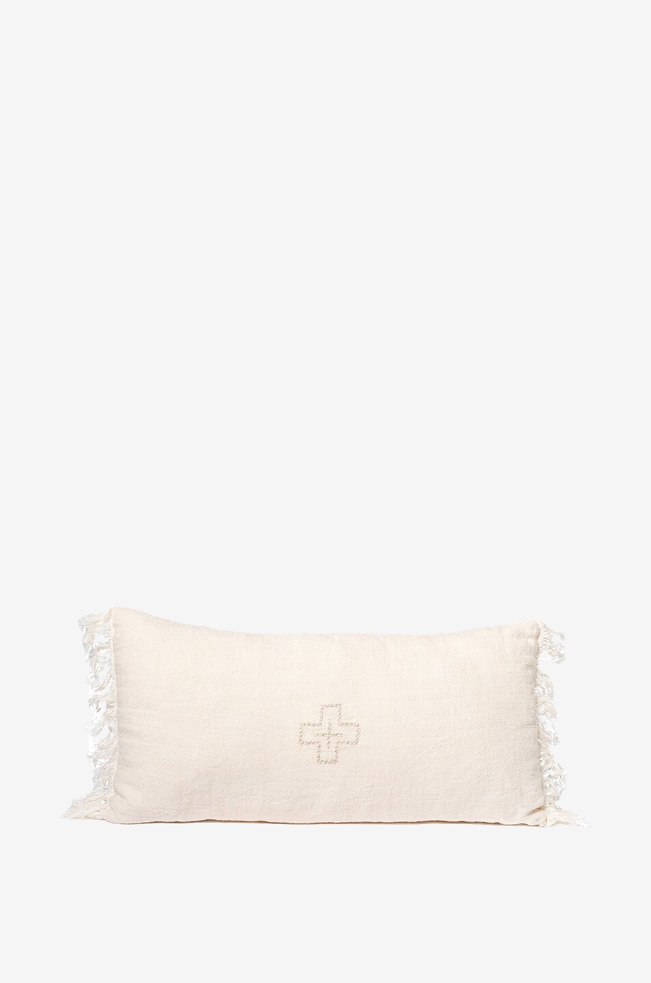 Benjy rectangular embroidered linen cushion