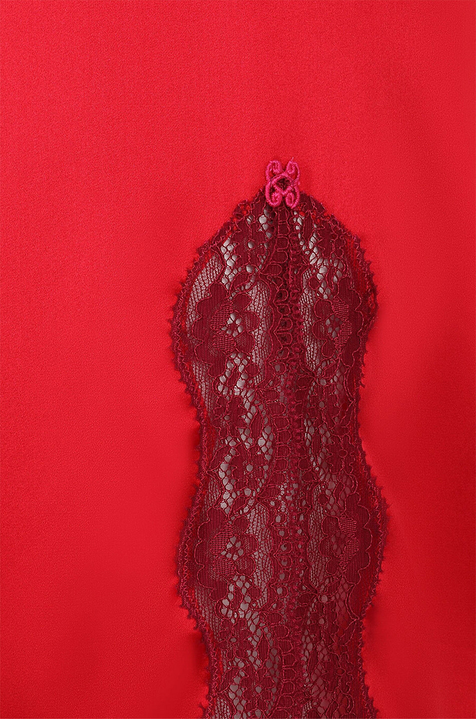 VANNINA VESPERINI Nuisette en satin de soie et dentelle Femme ROUGE 3