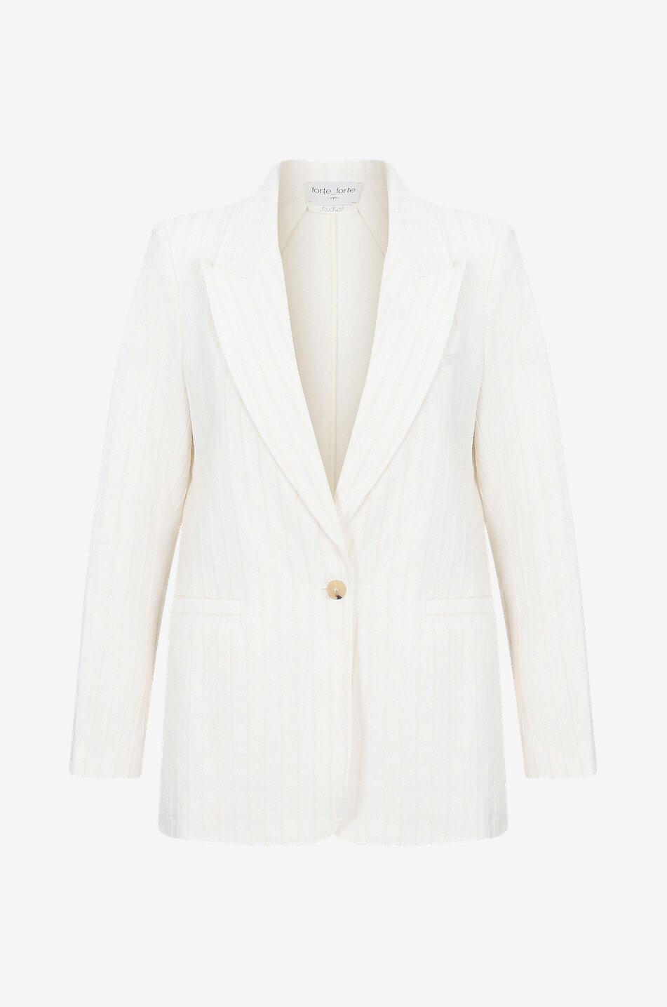 Blazer aus Baumwoll- und Leinenmix mit STreifen