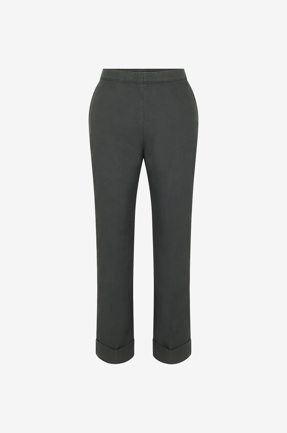 Chinohose mit geradem Bein aus Baumwolle und Leinen