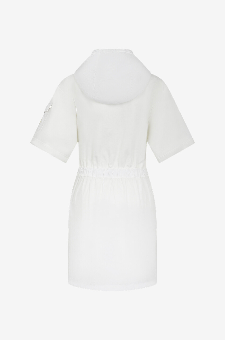 MONCLER Robe sweat courte à manches courtes et capuche Femme BLANC CASSE 2