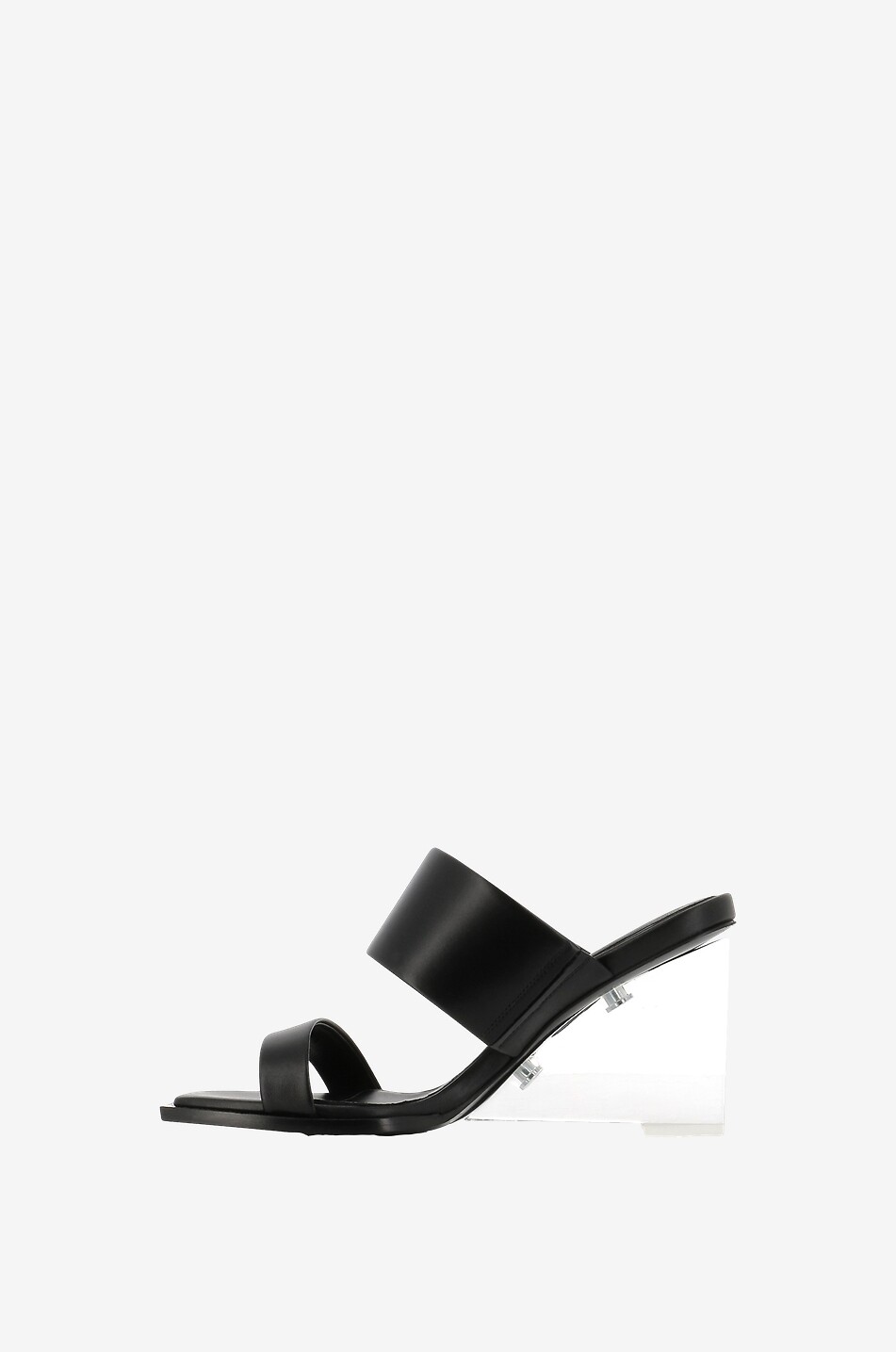 Mules compensées en cuir lisse Shard 80