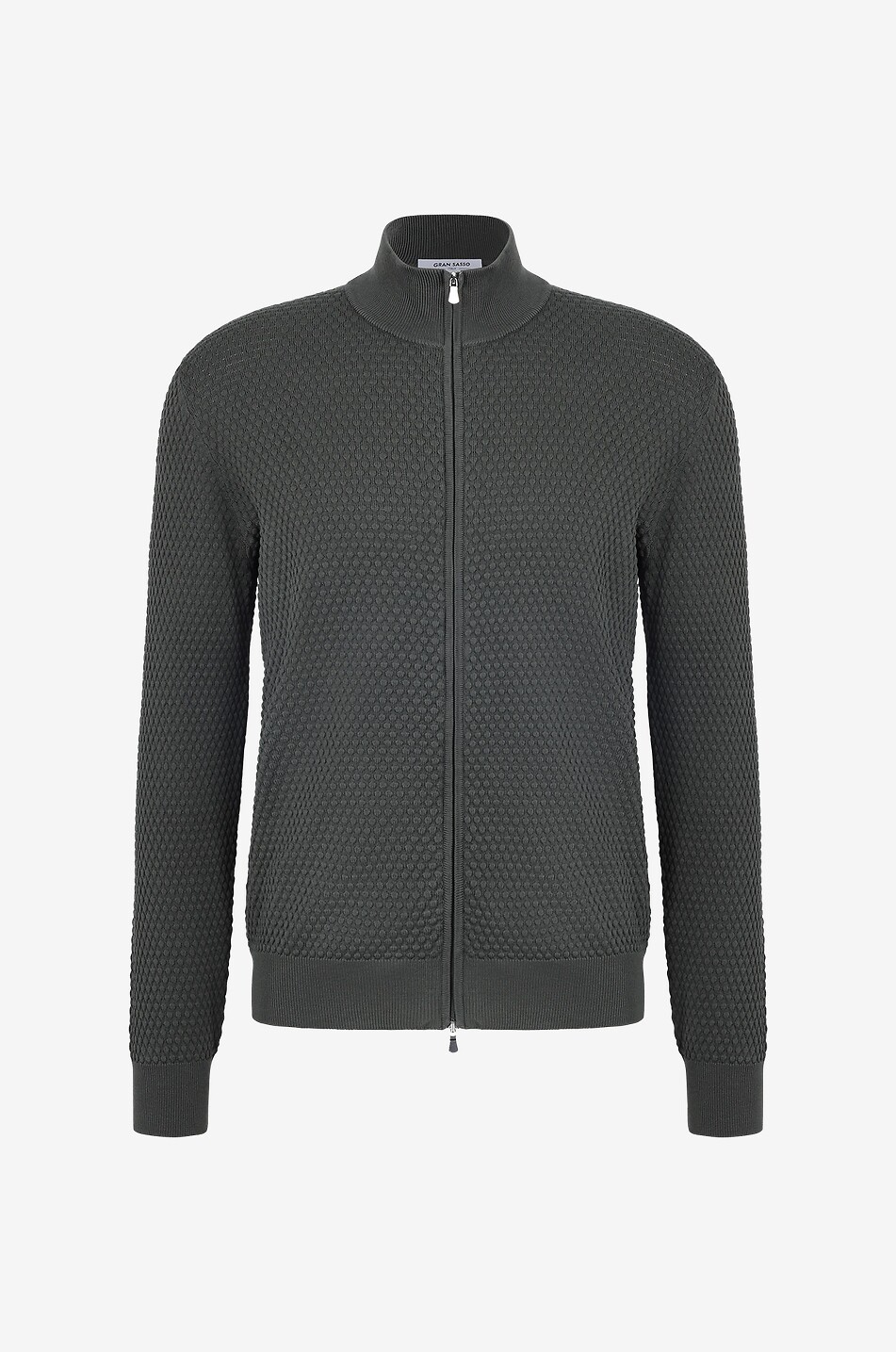 Cardigan aus Baumwolle mit Zip und Stehkragen