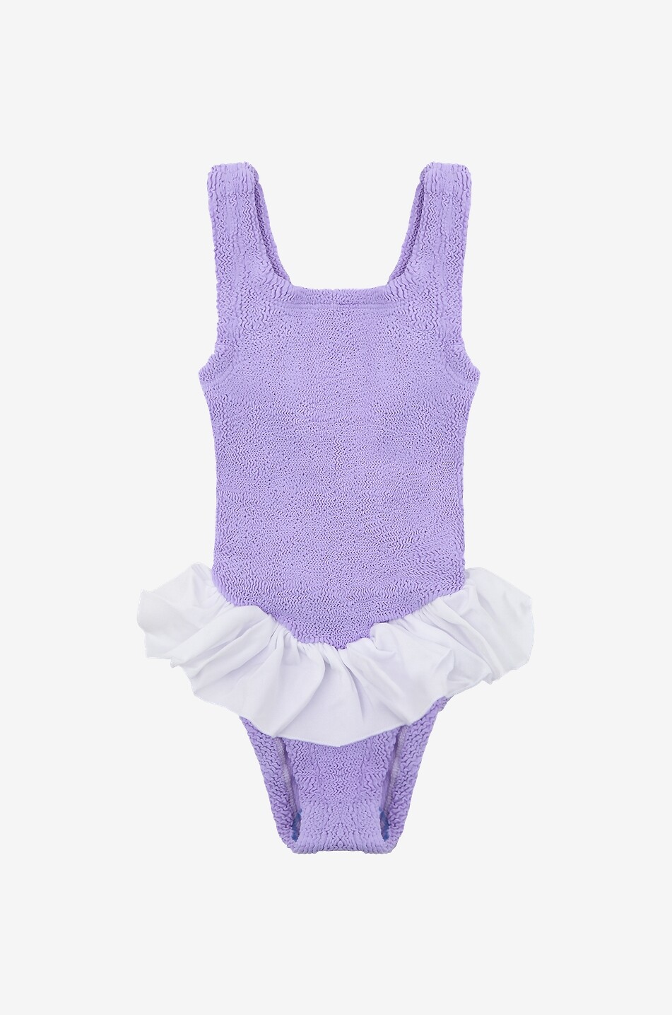 HUNZA G Denise girls' seersucker one-piece swimsuit Girl PURPLE 1