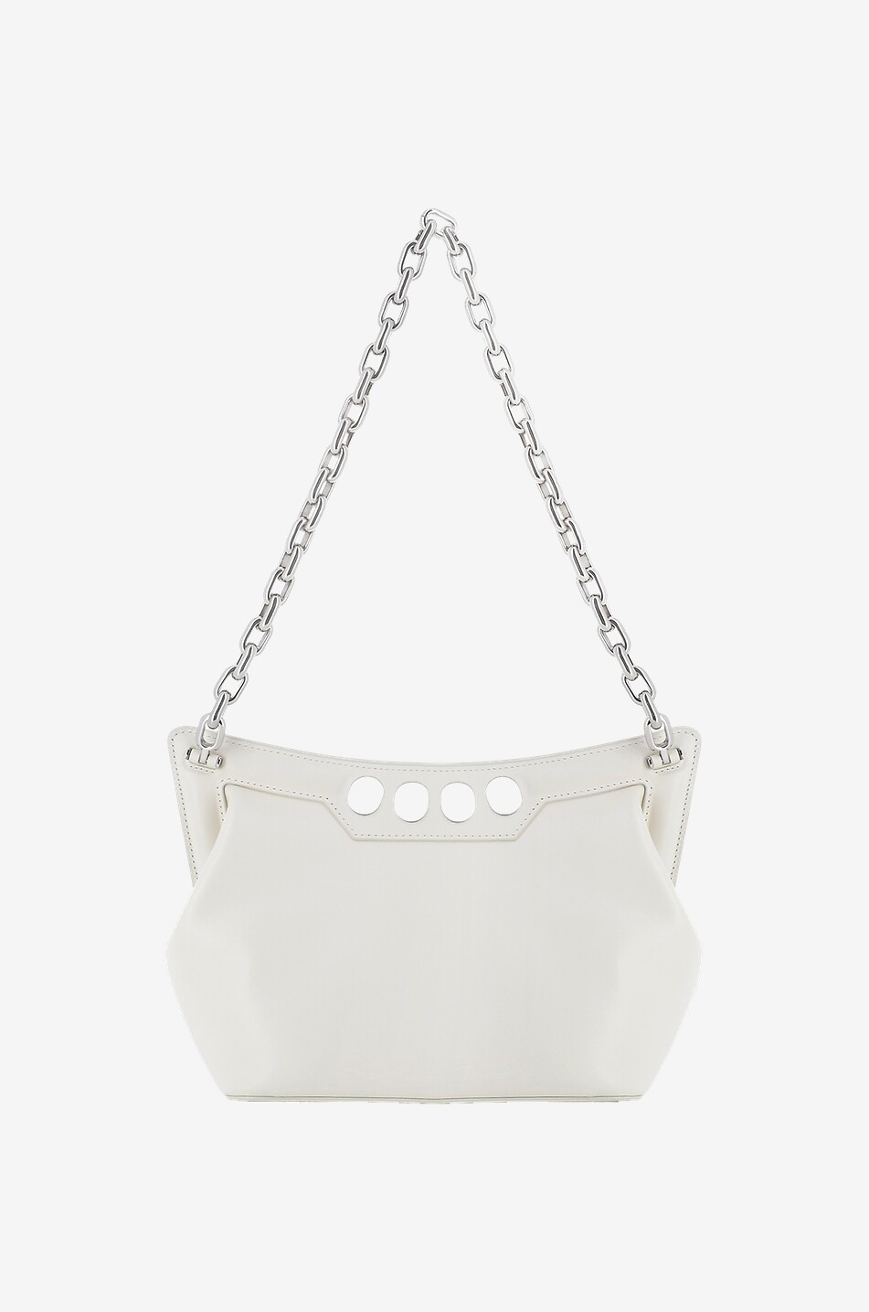 ALEXANDER McQUEEN The Peak Small smooth leather shoulder bag Women WHITE 3