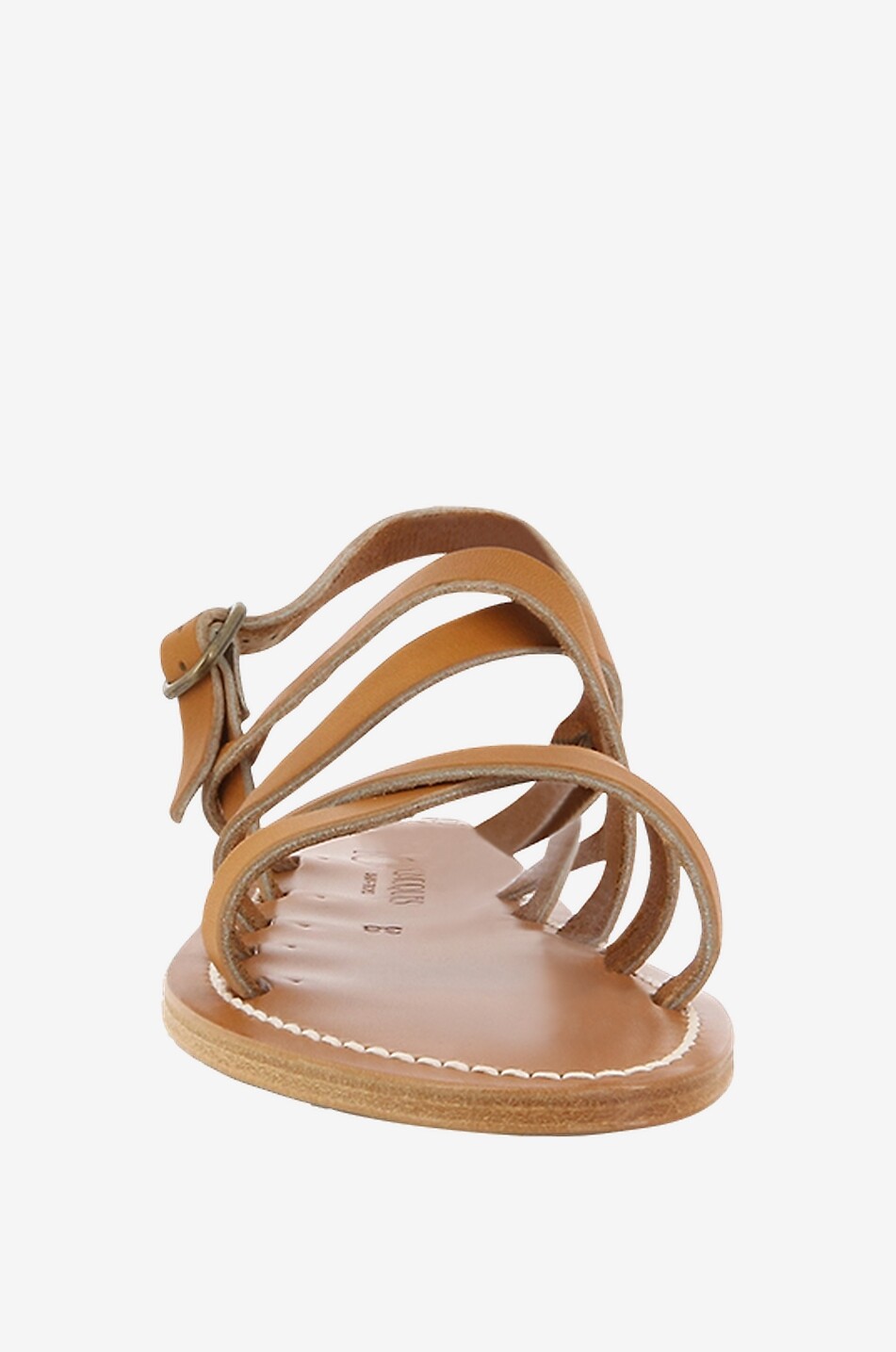 Sandales plates cuir camel deals