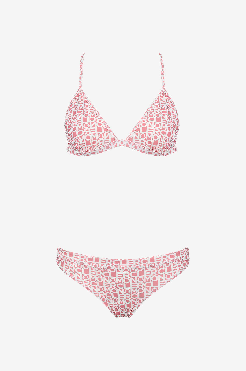 MONCLER Triangel-Bikini mit Print Logo All-Over Damen HELLROSA 1
