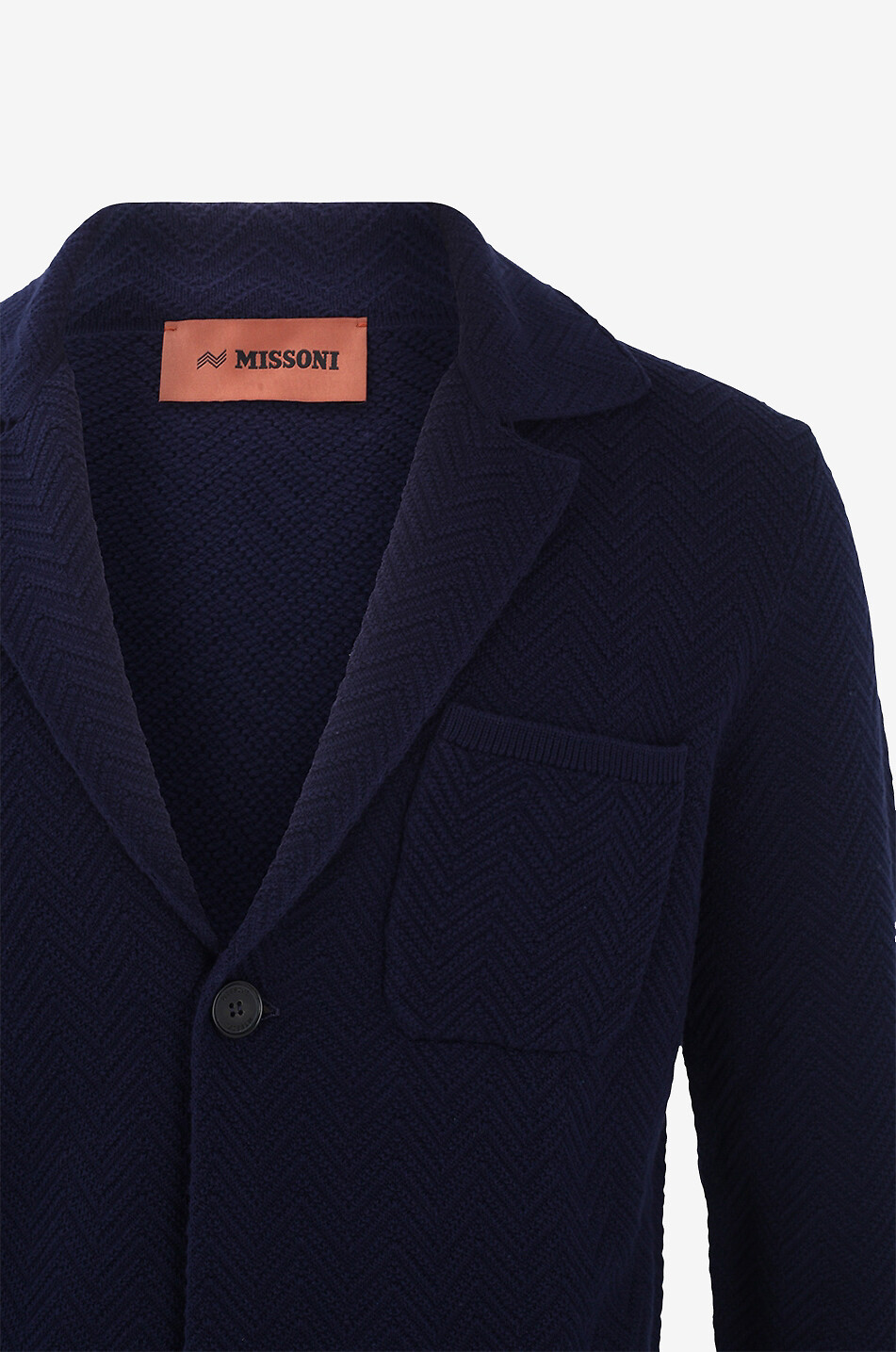 MISSONI Strick-Blazer aus Baumwolle mit Fischgräten Herren DUNKELBLAU 3