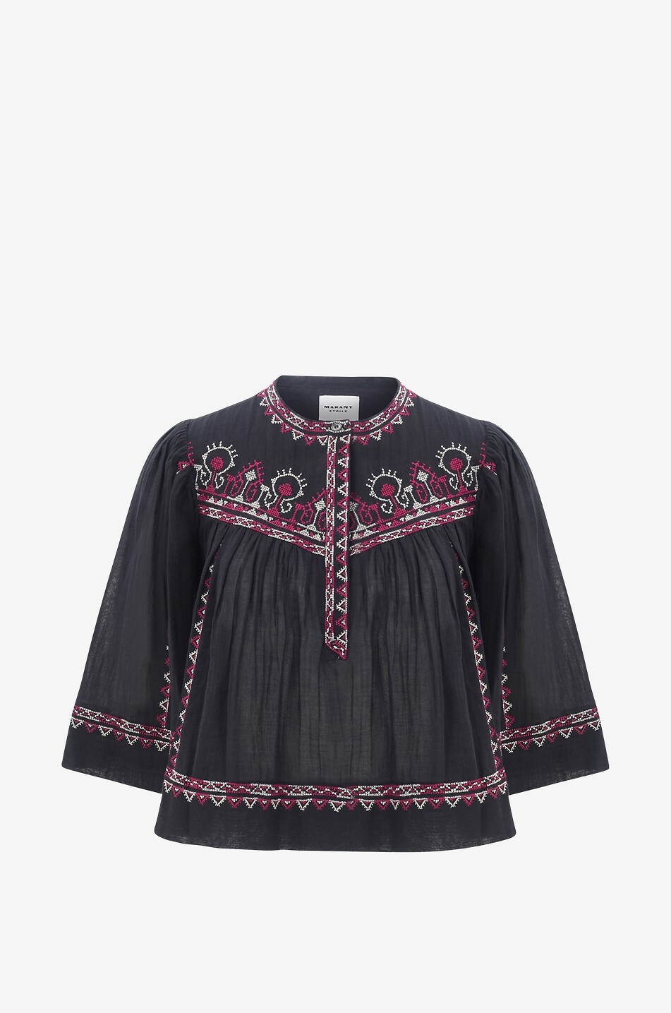 Blouse boxy en coton brodé Juline