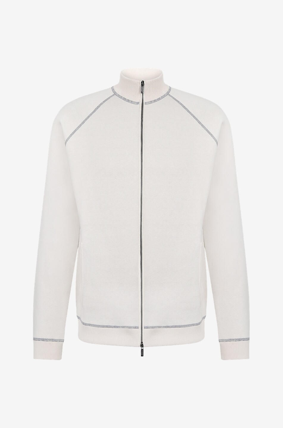 Cardigan mit Reissverschluss aus Seide und Baumwolle