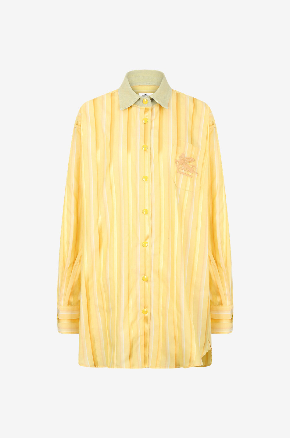 ETRO Pegaso striped jacquard mini shirt dress Women YELLOW 1