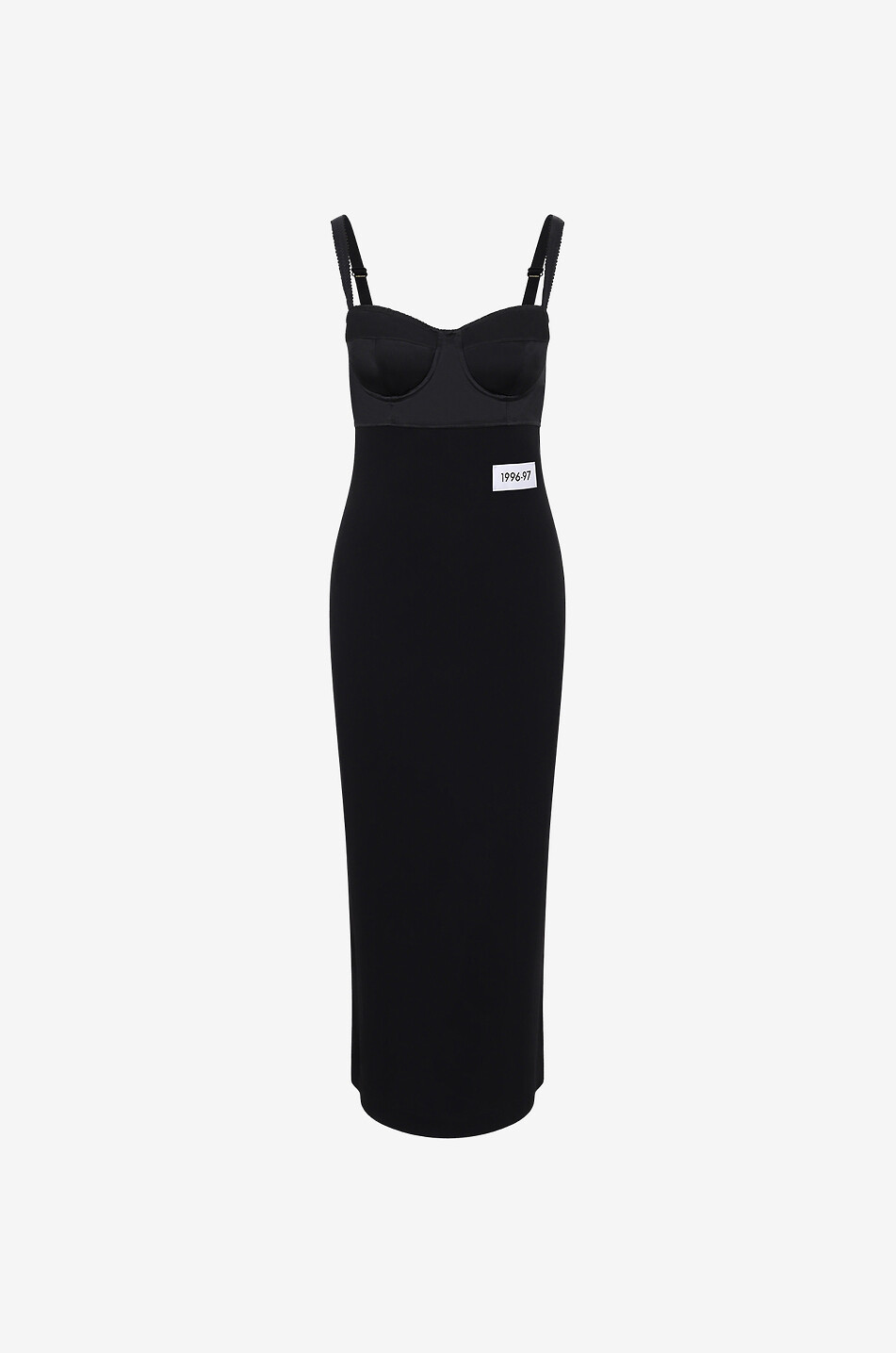 DOLCE & GABBANA 1996-97 long bustier dress in satin and jersey Women BLACK 1