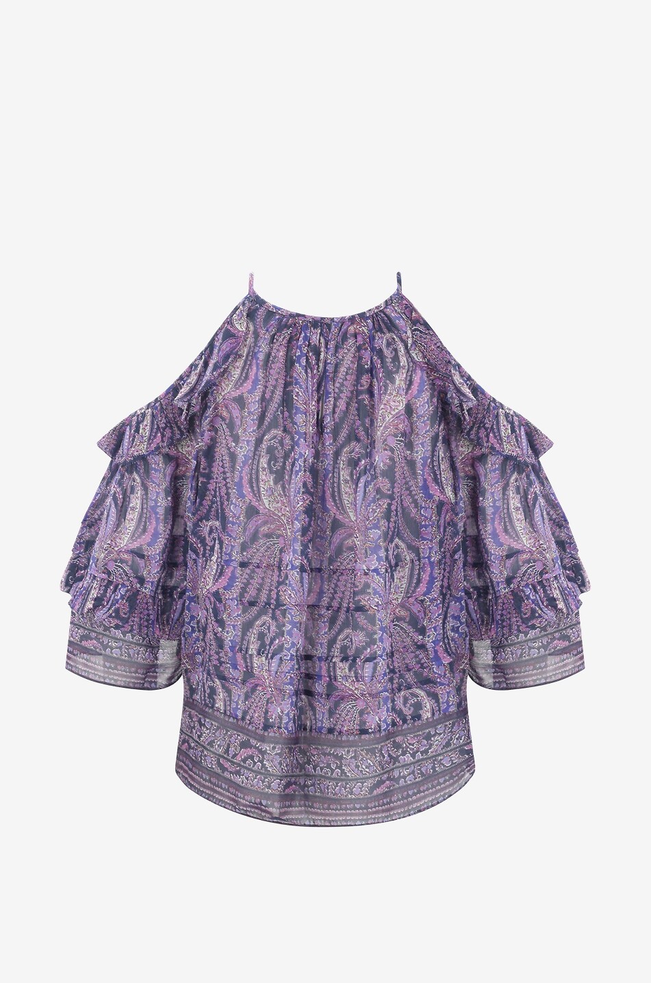 Gabiae Paisley printed off-shoulder georgette top