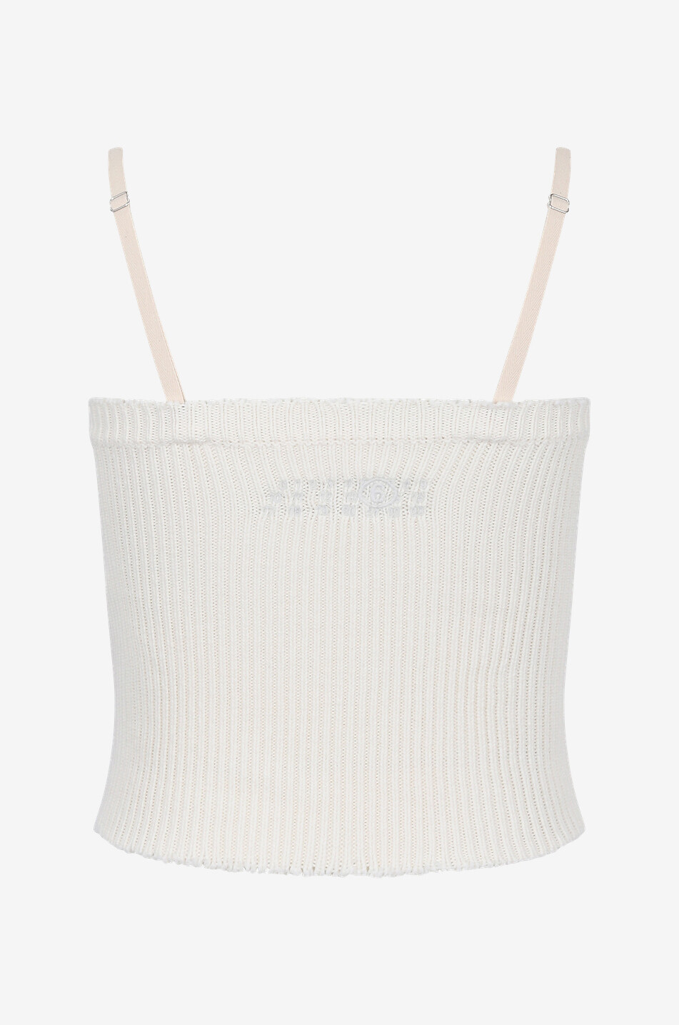 Frayed cropped knit top with removable straps