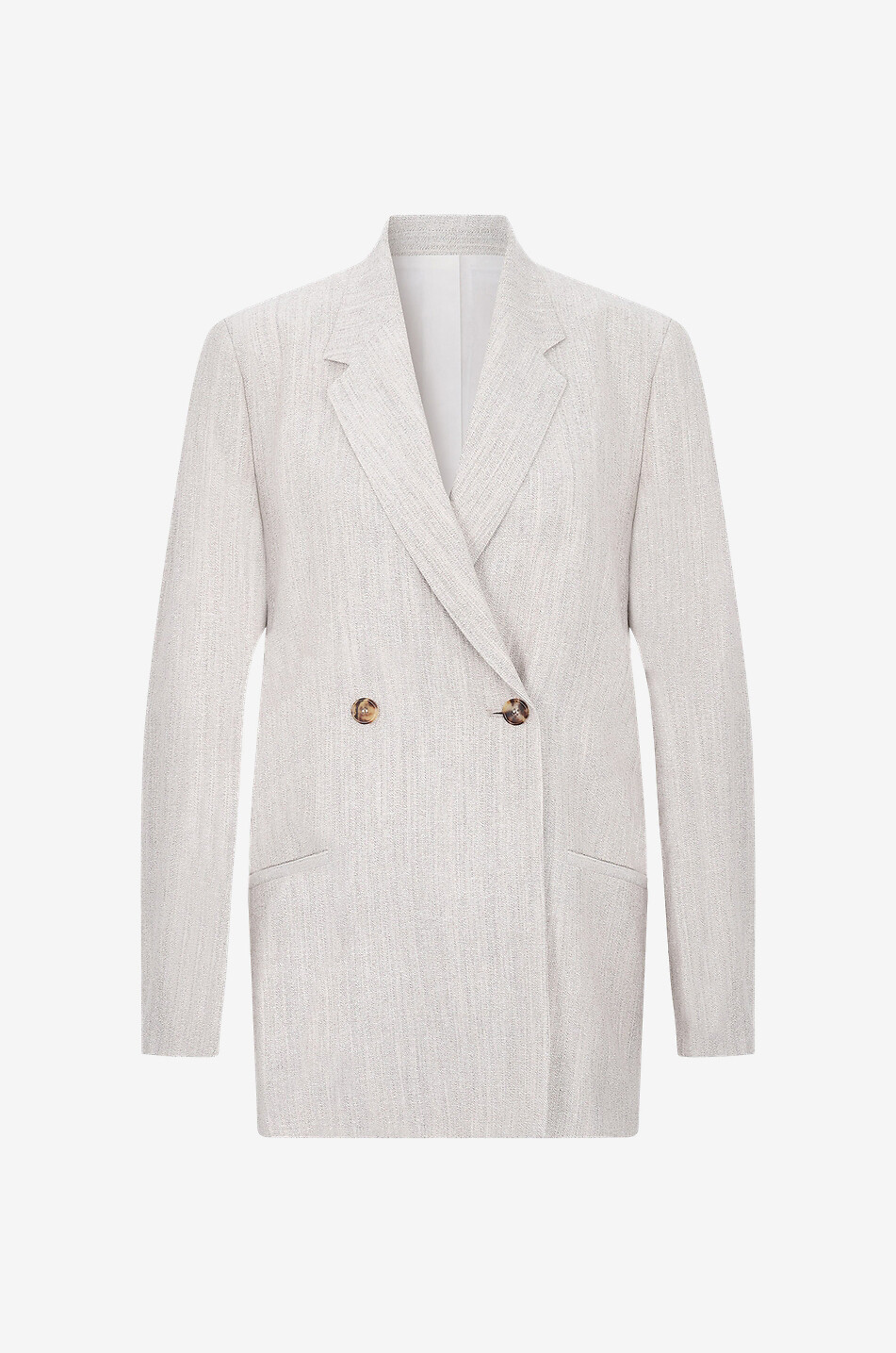 Blazer oversize à boutonnage double en laine mélangée Mist