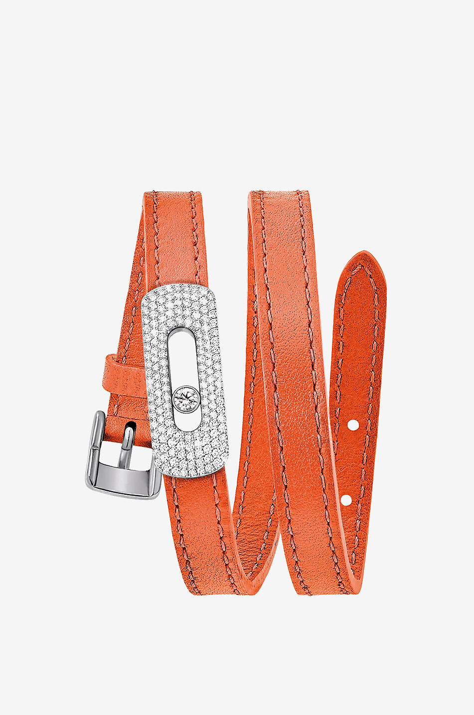 MESSIKA Bracelet en cuir à personnaliser My Move Femme ORANGE 1