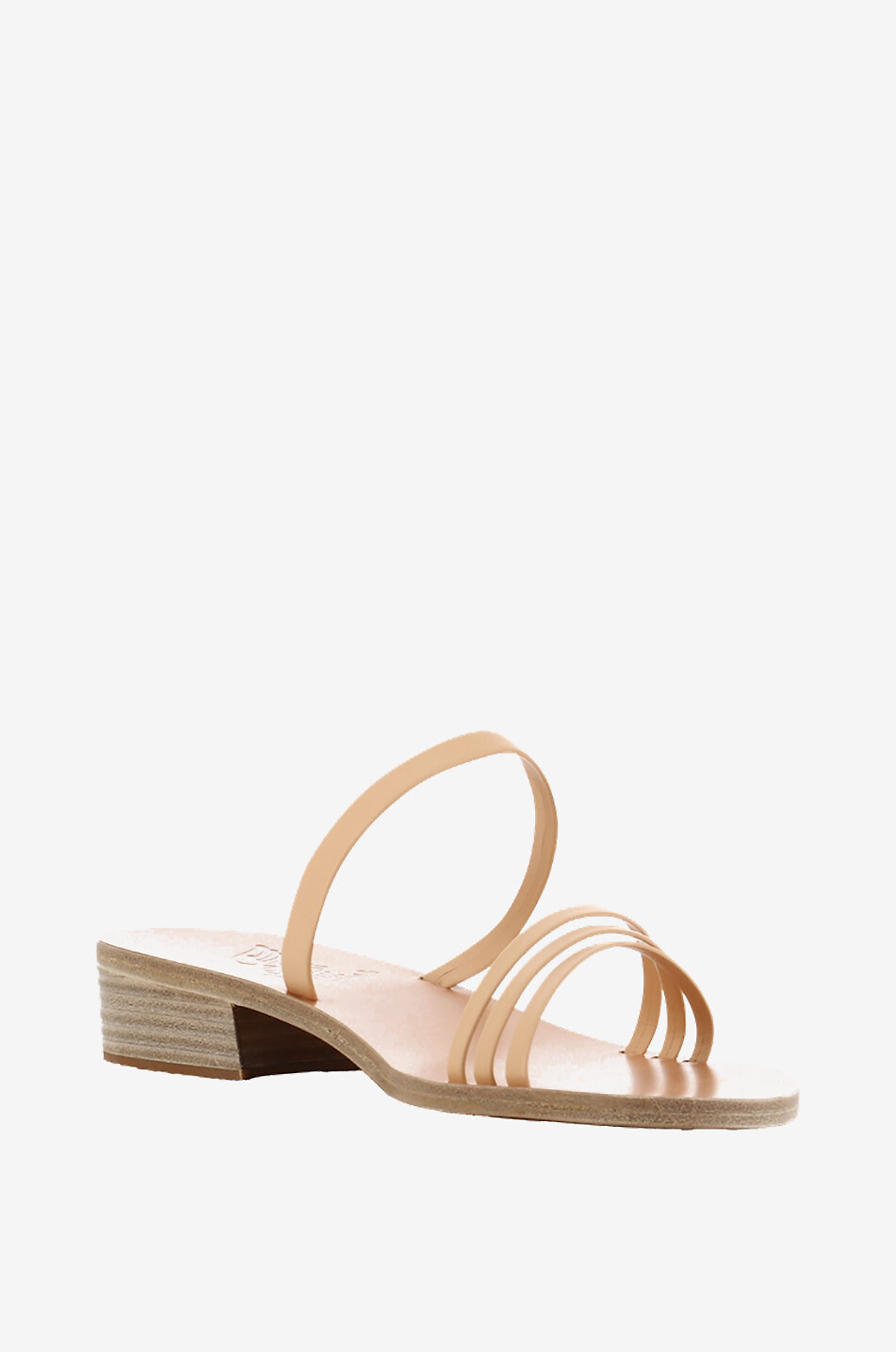 ANCIENT GREEK SANDALS Leder-Pantoletten mit Blockabsatz Siopi Heel Damen HELLORANGE 1