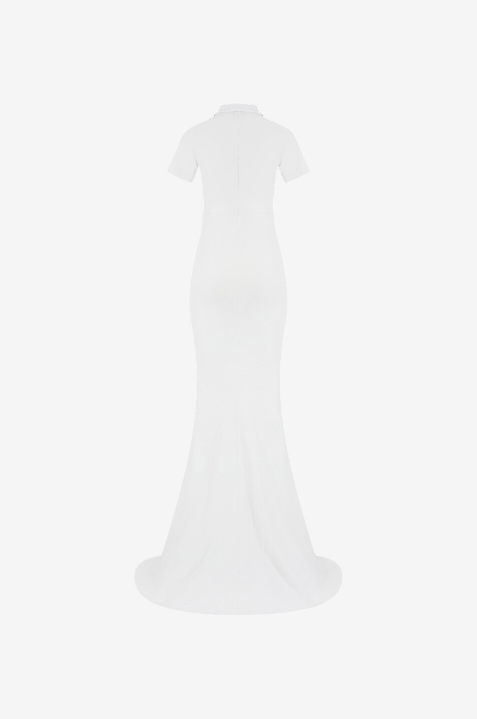BALENCIAGA Langes Meerjungfrauen-T-Shirt-Kleid aus Jersey im Used-Look Damen WEISS 2
