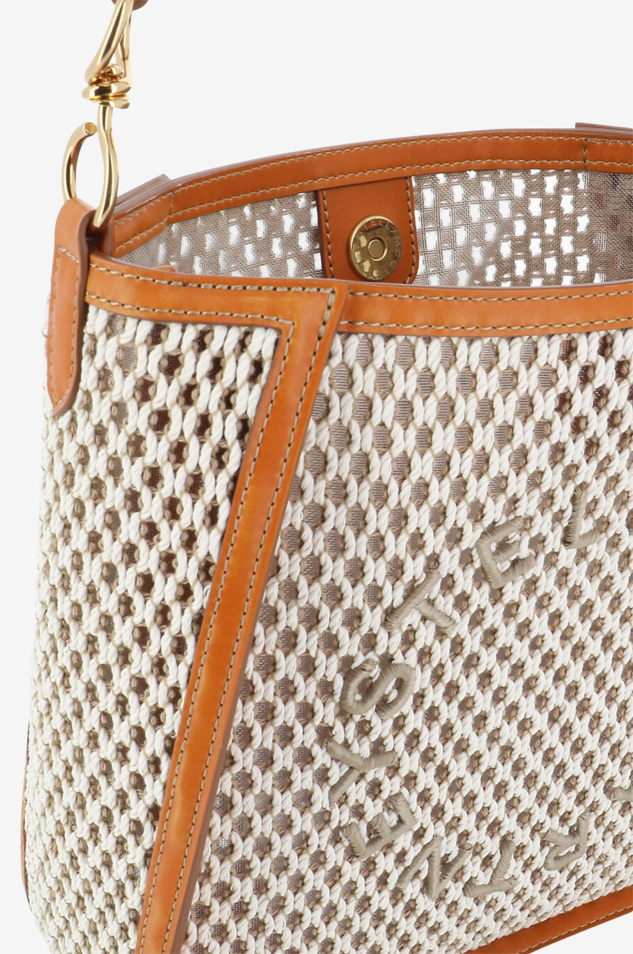 STELLA McCARTNEY Sac porté épaule en mesh et cuir synthétique Stella Logo Femme BEIGE 5
